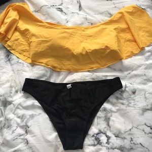 Off the shoulder ruffle bikini set